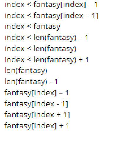 list called fantasy. You do not know what values are stored in