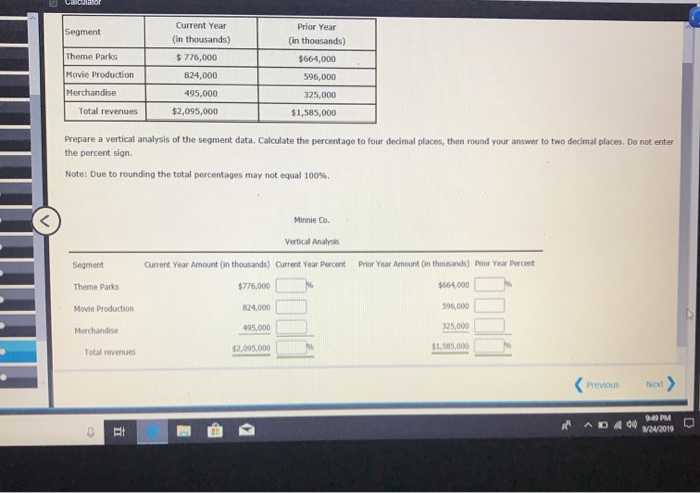 Callculaiot Current Year Prior Year Segment (in thousands) (in thousands) Theme