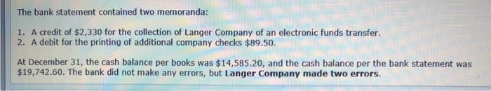 reconciliation. Vaughn COMPANY Bank Reconciliation November 30, 2020 Cash balance per bank