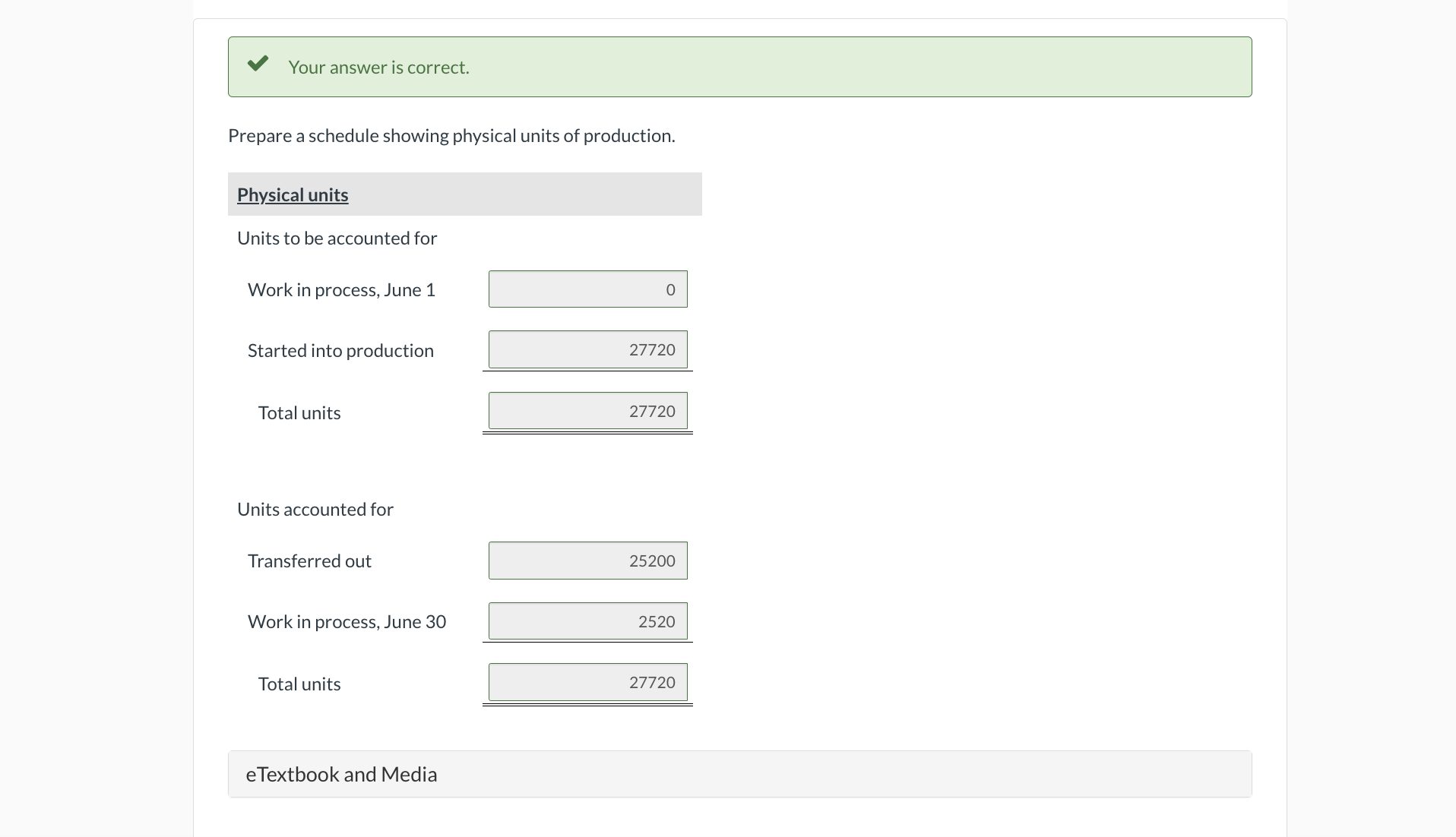 of production. Determine the equivalent units of production for materials and conversion