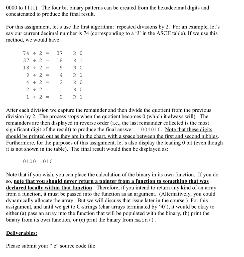 Creation of an ASCII Table Write a C program that implements that