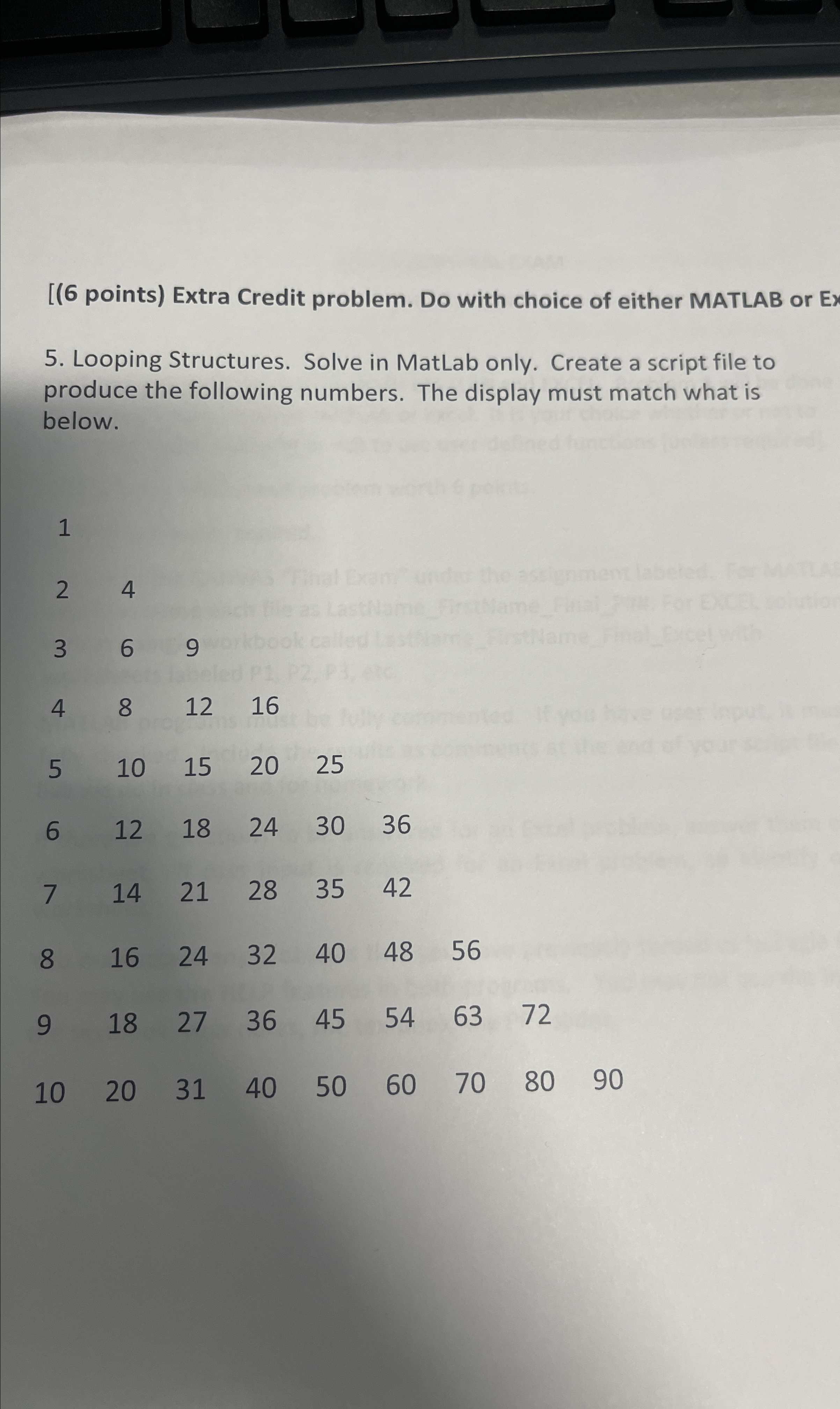  [(6 points) Extra Credit problem. Do with choice of either MATLAB