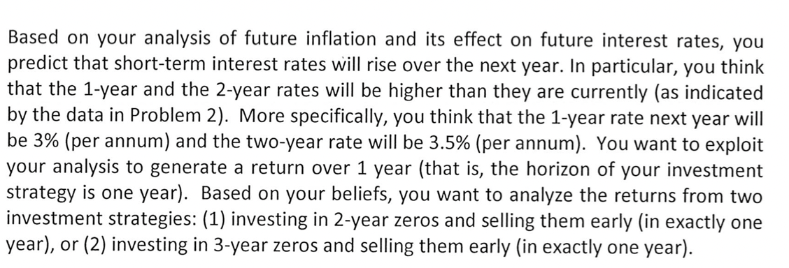 Based on your analysis of future inflation and its effect on