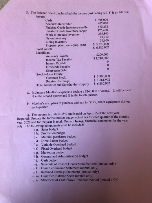 Backpacks Manufacturing Co. produces nylon backpacks and larger packs to sell to