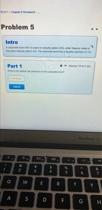  FIN 311> Chapter 6 Homework -.... Problem 5 Intro A corporate