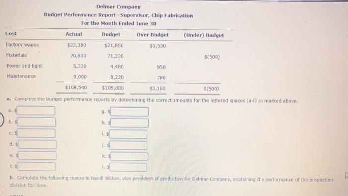 for Delmar Company, a manufacturer of light duty motors, follow: Delmar Company