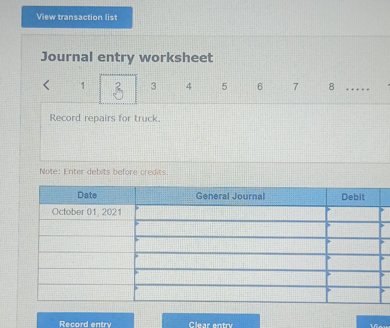 Jessica owned the truck, including the disposal Journal entry worksheet Record depreciation