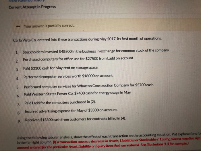  Show All HSULY Current Attempt in Progress Your answer is partially