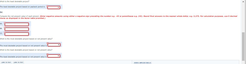 Custom Construction Company is considering three new projects, each requiring an equipment