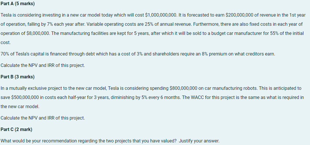 PART B and PART A FULLY COMPLETE PLEASE. Part A (5 marks)