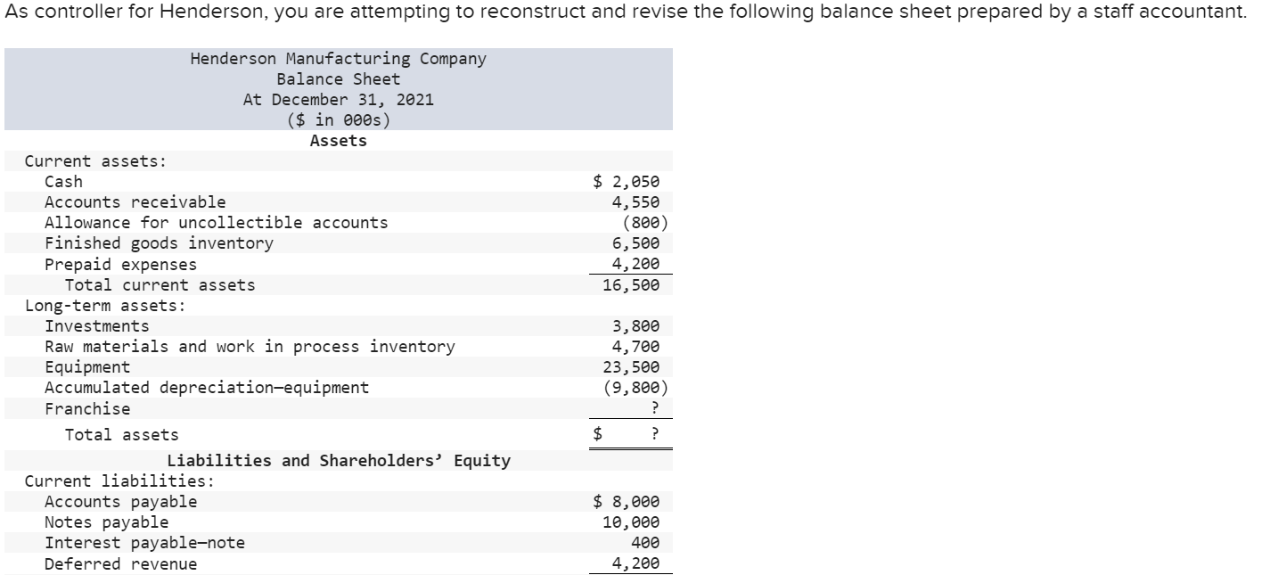 help asap please As controller for Henderson, you are attempting to reconstruct