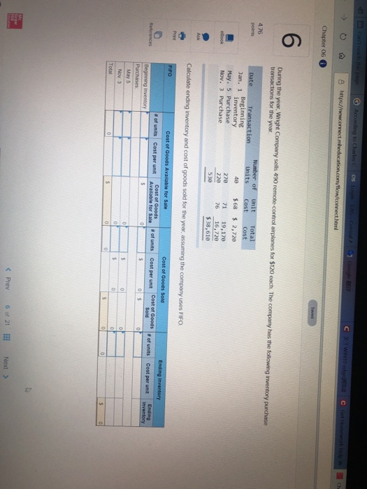  for the year 4.76 points Cost Jan. 1 Beginning inventory 40