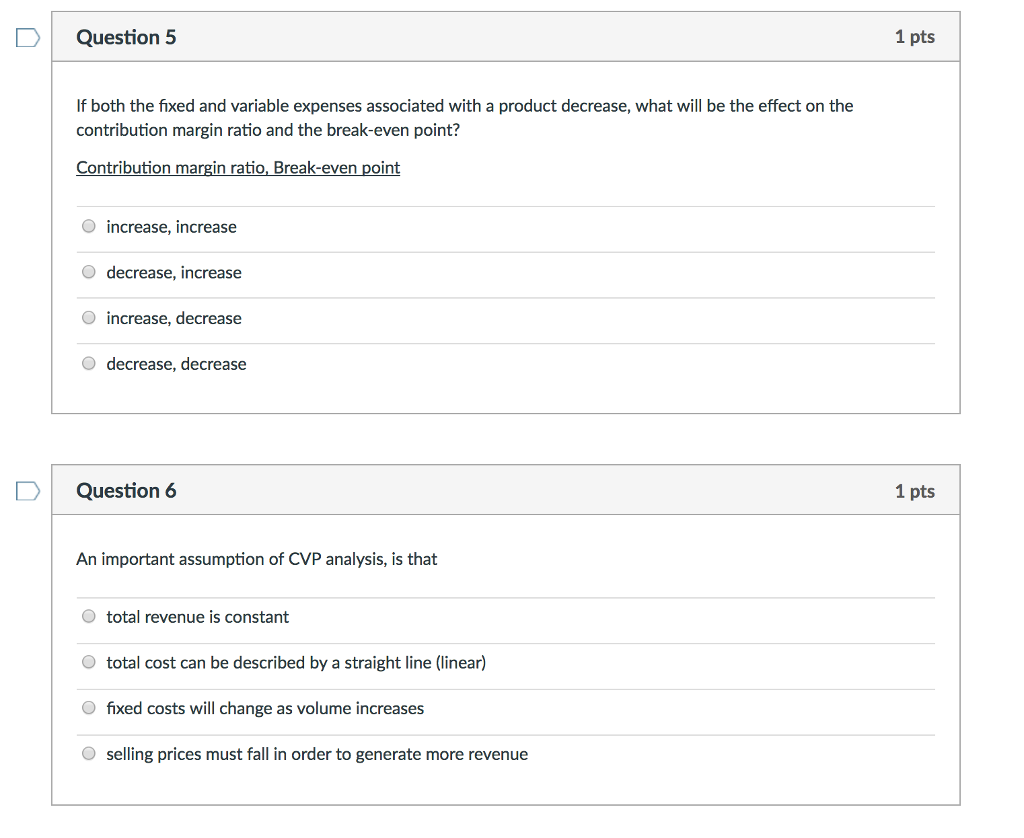 If both the fixed and variable expenses associated with a product