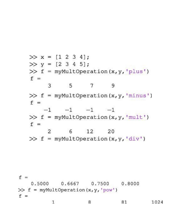 ation). The input argument, oper- ation, is a string that is either