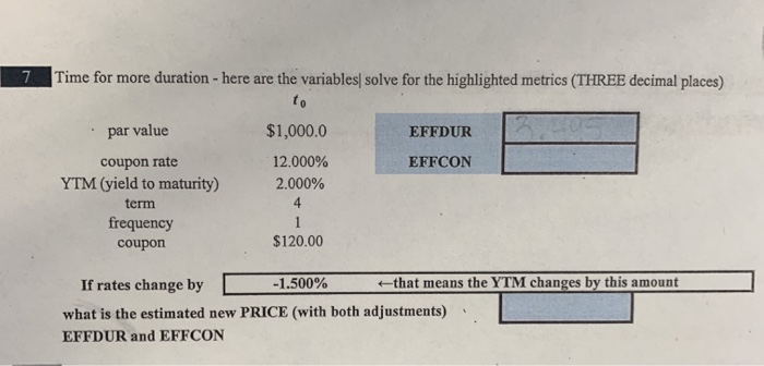  7 Time for more duration - here are the variablesl solve