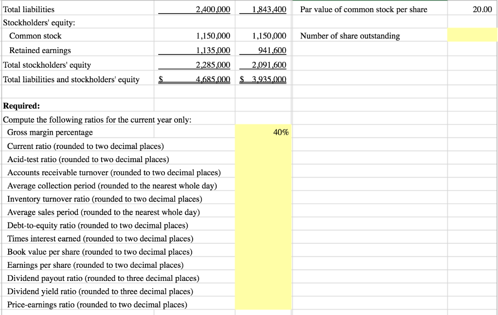 Zimmer, Inc. has provided its recent financial statements. The Controller has asked