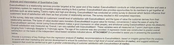  Analysis and Interpretation of Quantitative Data Executive Match is a relationship