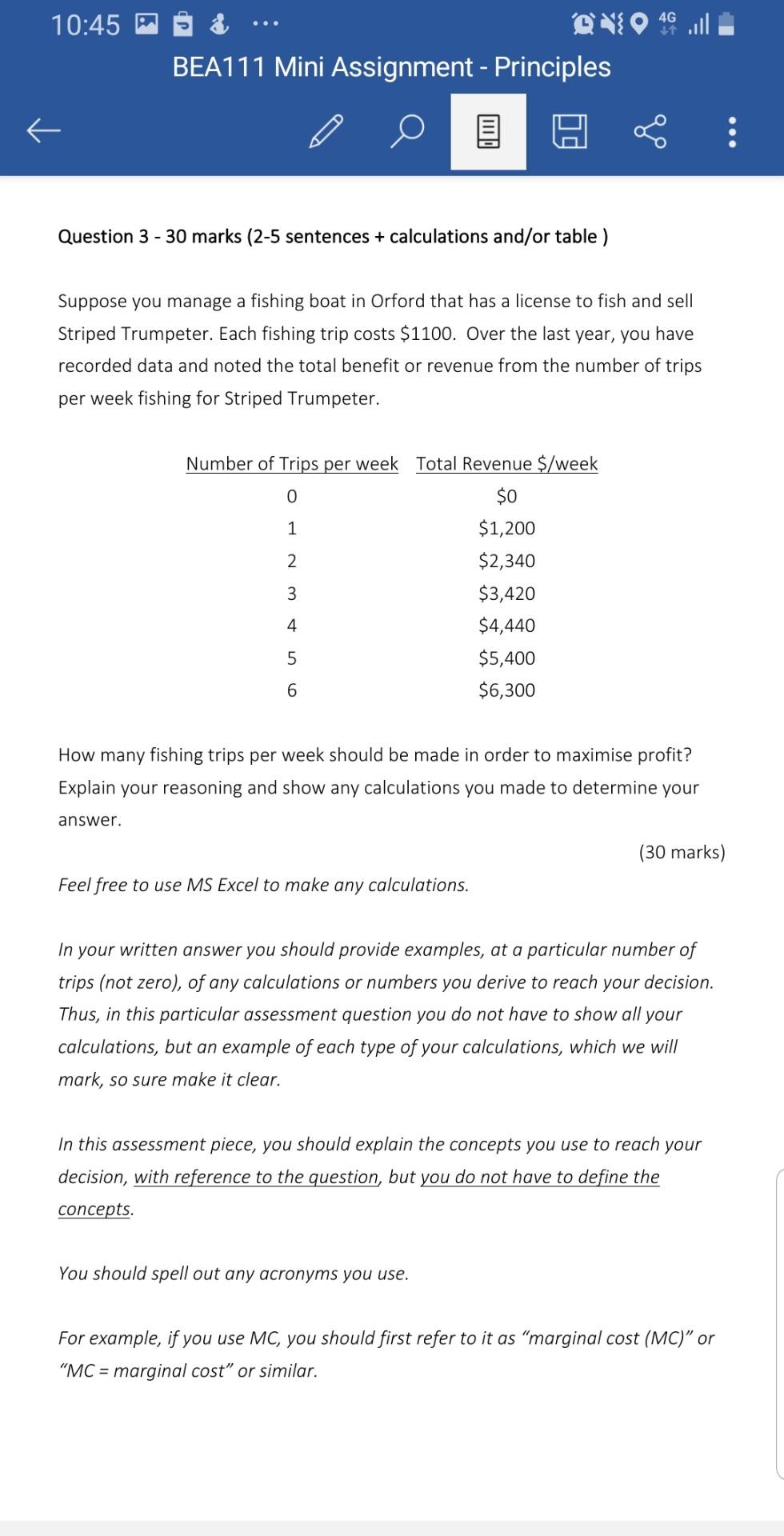 DO 46 10:45 E BEA111 Mini Assignment - Principles Question 3