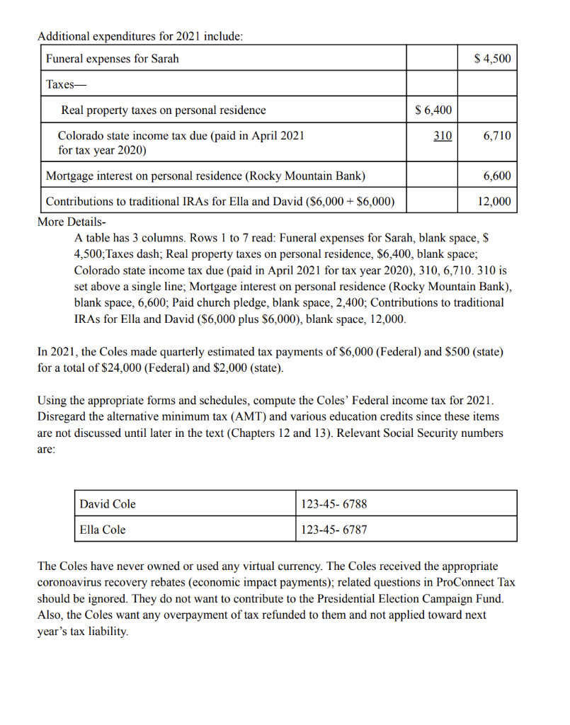 Cole (ages 39 and 38, respectively) are husband and wife who live