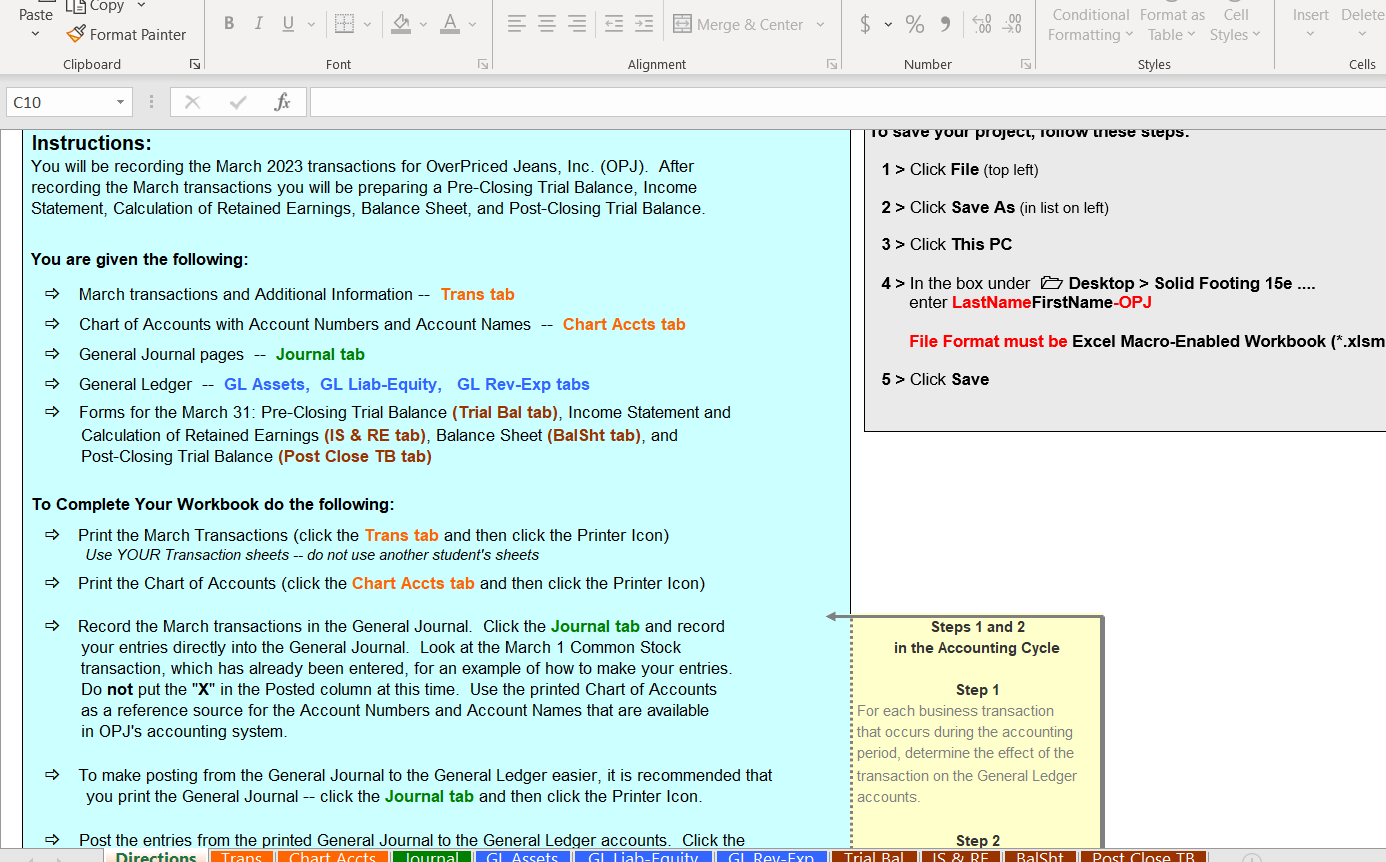 Inc. - Transactions - Additional Information Instructions: You will be recording the