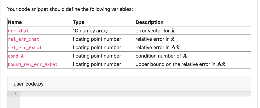 condition numbers refer to the 2-norm You are given a 50 50