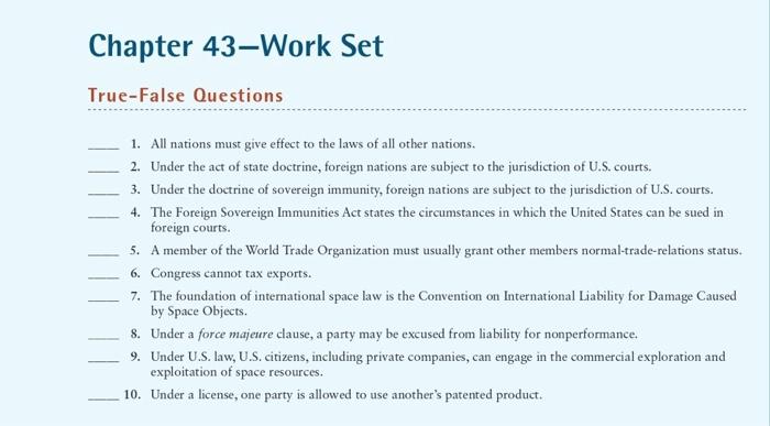 Needed for Final 1. All nations must give effect to the laws