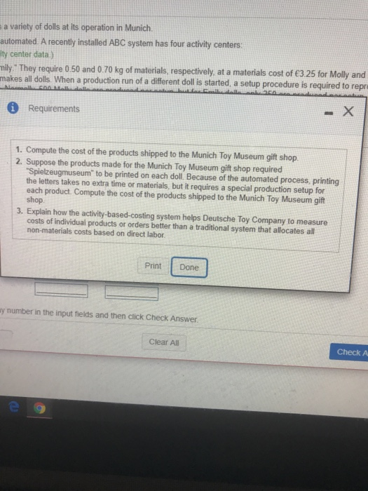 04 of 34 p E4-41 (similar to) Question Help The Deutsche Toy