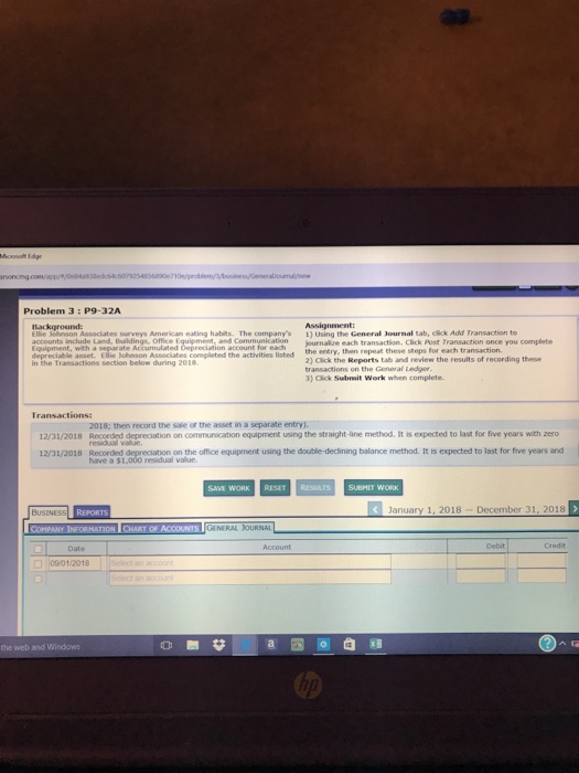 1 sing the General Journal tab, click Add Transaction to accounts include
