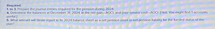 31,2024 (the end of Beale's fiscal year). the following pension-related data were