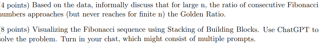  4 points) Based on the data, informally discuss that for large