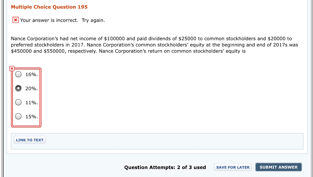 Multiple Choice Question 195 [ Your answer is incorrect. Try again.