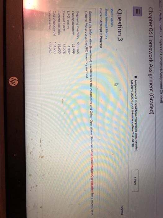 Need to find out the current ratio based on inventory as reported