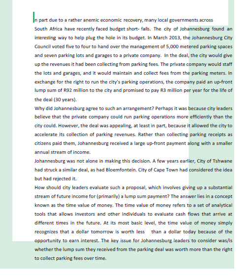 Required: a. Make a case for the value drivers that merited