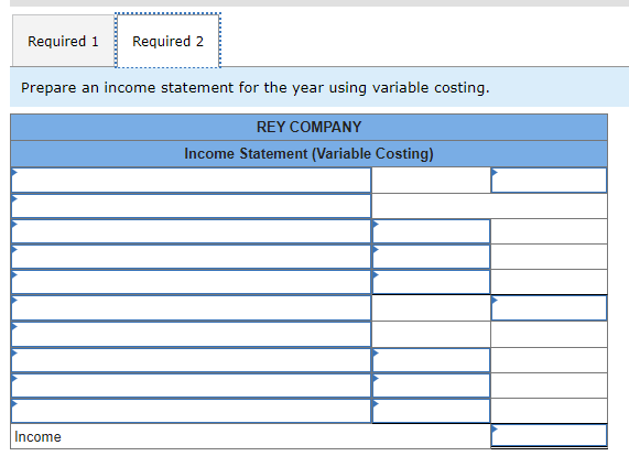 P2 Rey Company's only product sells for $229 per unit. Data for