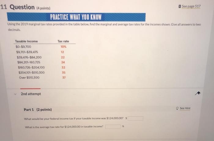  11 Question (4 points) See page 517 PRACTICE WHAT YOU KNOW