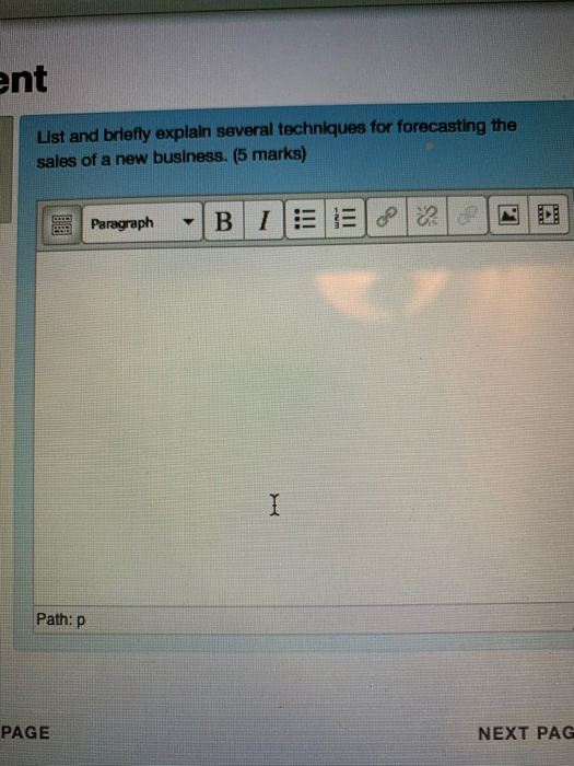  ent List and briefly explain several techniques for forecasting the sales
