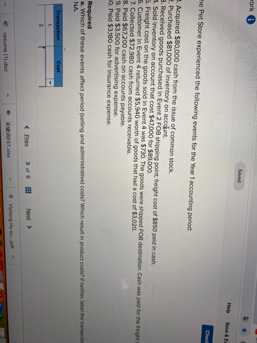  work 0 Saved Help Save & E Chechi the Pet Store