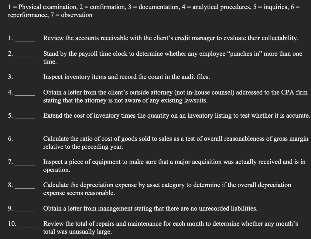  1 = Physical examination, 2 = confirmation, 3 = documentation, 4