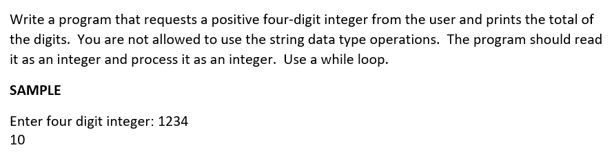  Write a program using python 3 Write a program that requests