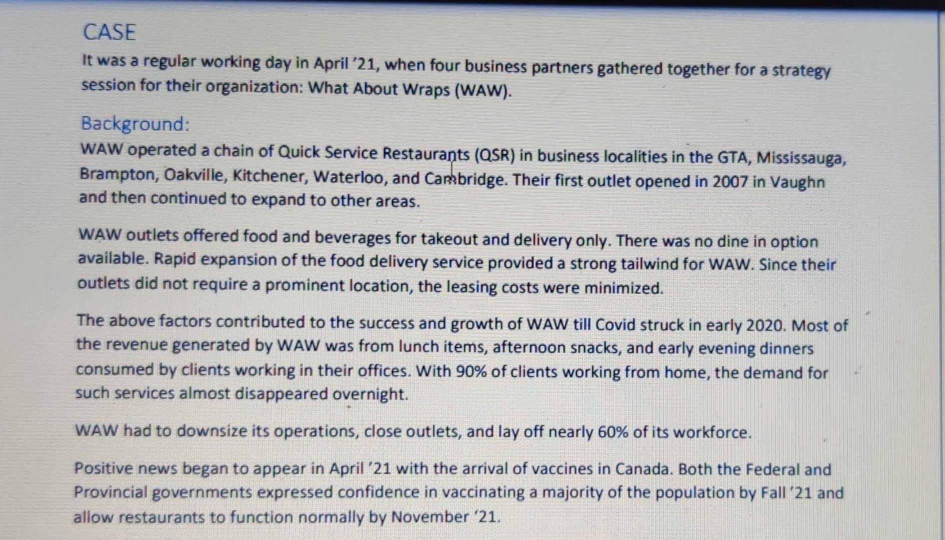 CASE It was a regular working day in April 21, when