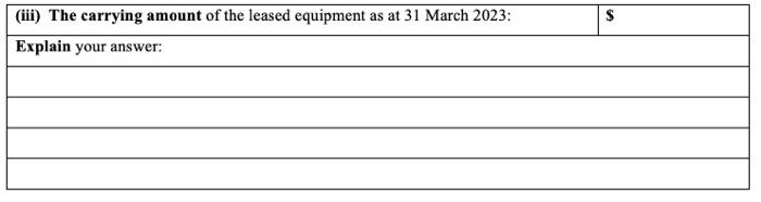 Assume the lease was classified as a finance lease: (i) Prepare the