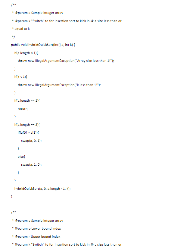 arrs); tests (20,100, arrs ) tests(1000, 10000 , arrs); //k=2,000 tests(2000, 20,