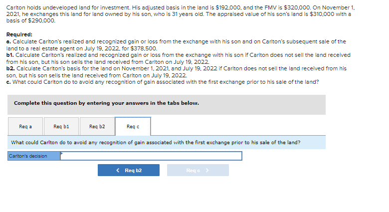 land is $192,000, and the FMV is $320,000. On November 1, 2021,