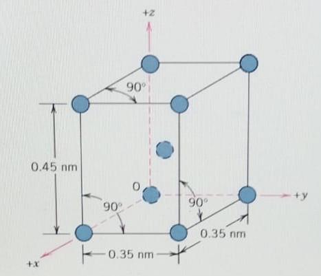 Below is a unit cell for a hypothetical metal. (a) To which