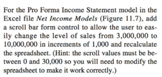 Can you help me solve this in Excel? For the Pro Forma