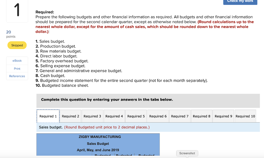 prepared the following estimated balance sheet for March 2019. 20 points Skipped