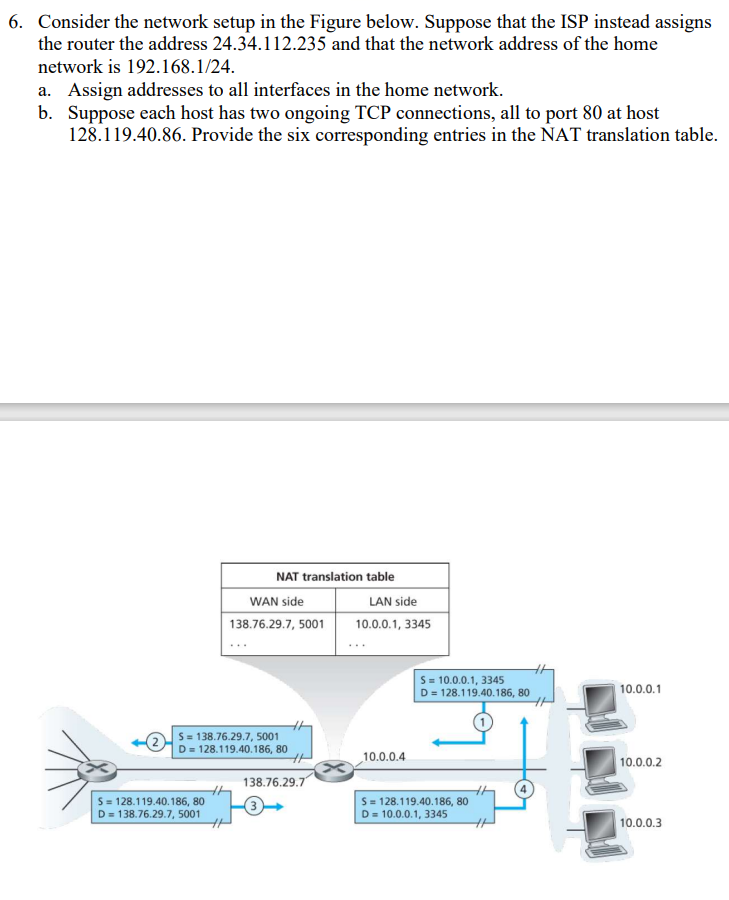  Consider the network setup in the Figure below. Suppose that the
