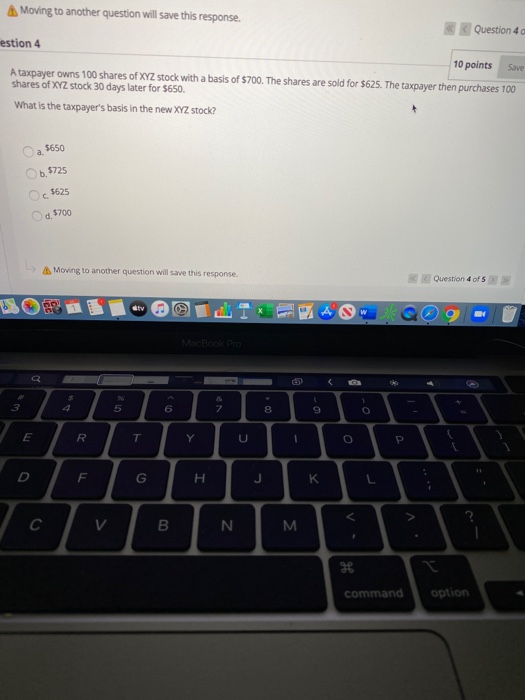 Question 5 A taxpayer has the following gains and losses from his
