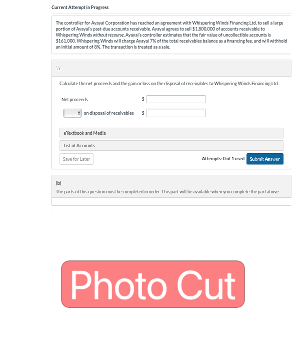 Current Attempt in Progress The controller for Ayayai Corporation has reached