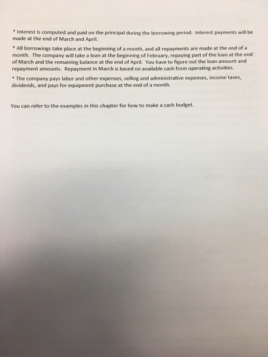 make a cash budget using Excel spreadsheets through this assignment. Requirements Please